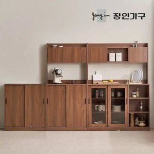 장인가구 아망드 슬라이딩 주방 수납장 그릇장 홈카페장 모음전 800/1200