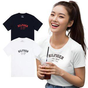 타미힐피거 남녀공용 프린팅 반팔티셔츠