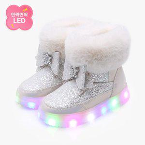 [키펀트] LED 샤이닝 퓨어 여아 겨울 털 부츠