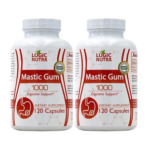 2개 로직뉴트라 매스틱 검 1000 mg 120 캡슐 메스틱 위장건강