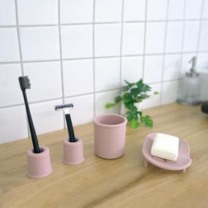 실리콘 칫솔비누홀더양치컵 욕실용품 2인세트