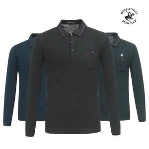[비버리힐스폴로클럽] 남성 WOOL 포인트 카라 긴팔티셔츠 4종택1 TS958