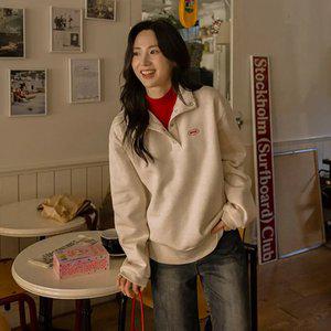 [JUST BETTER] 클로브 반오픈 기모 맨투맨