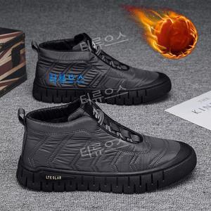 1/1 + 1기모 보온 남성 슈즈 겨울용 도톰한 방한화 기모슬립온 운동화 티류으스