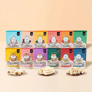 리틀스푼 유기농쌀과자 12개 세트, 롱뻥스틱 4종+ 소프트팡 4종 + 떡뻥 4종