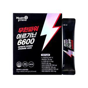 헬스프랜드 무한파워 아르기닌 6600 100포(1박스) L아르기닌 비타민C 타우린 함유