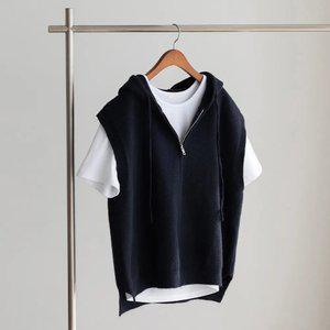 (안나앤플러스) 에던 후드 집업 베스트[베스트DNM84] 빅사이즈