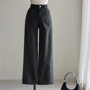 (안나앤플러스) 롬 기모 일자 와이드 팬츠[데님CQW71] 빅사이즈