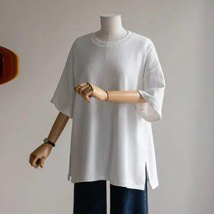 (안나앤플러스) 슬릿 기모 반팔 티셔츠[티셔츠DB41] 빅사이즈