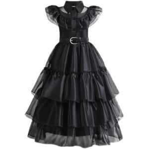 웬즈데이 아동 원피스 가발 아담스패밀리 코스프레 파티복 할로윈 블랙원피스 졸업사