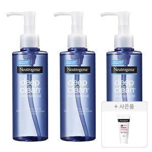 뉴트로지나 딥클린 클렌징 오일 200ml, 3개+증정 (인텐스 리페어 시카 에멀젼 15ml,1개