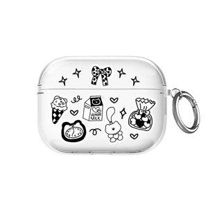 최신 귀여운 에어팟 케이스 일러스트 스티커 / 이어폰 에어팟4세대 3 2 1 프로