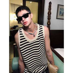 남성용 니트 민소매 나시 편안한 캐주얼 스포츠 스트리트웨어