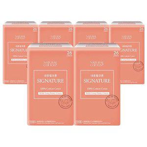내츄럴코튼 [시그니처] 와이드롱 팬티라이너 26Px6팩