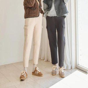 온기충전 패딩카고 일자팬츠