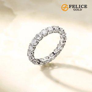 [펠리체골드] 18K 모이사나이트 이터니티 반지