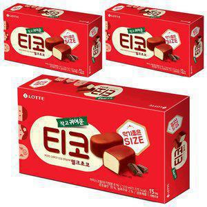 [슈팅냉동] 롯데웰푸드 티코 밀크초코, 510ml, 3개