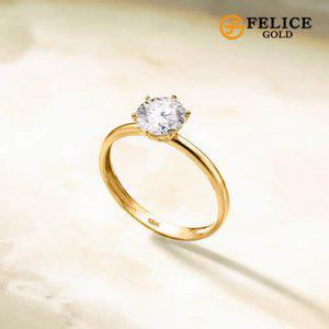 [펠리체골드] 18K 모이사나이트 반지 1캐럿