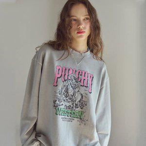 웨스턴펀치 피그먼트 스웨트셔츠 고스트그레이