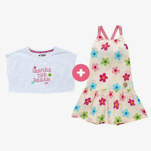 [뉴발란스키즈] 반팔티+플라워패턴 나시원피스 (NK9KC2103G-T)