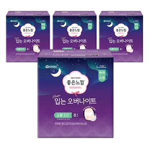 [좋은느낌] 입는 오버나이트, 소형, 8매, 4개
