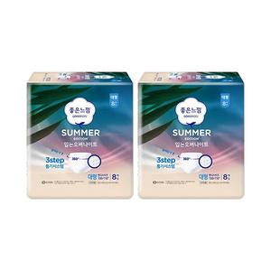 좋은느낌 썸머 입는 오버나이트, 대형, 8매, 2개