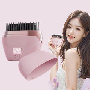 JINF mini 무선 빗 고데기 여행용 휴대용 3단계 온도조절 음이온 매직기 브러쉬