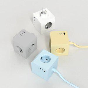 번개표 큐브 멀티탭 C타입 고용량 3구3포트 고속충전 컬러콘센트