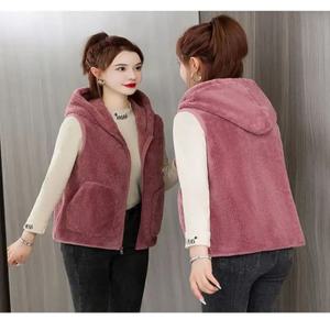 여자 빅사이즈 플리스 조끼 뽀글이 후드집업 겨울 밍크 베스트 是s11