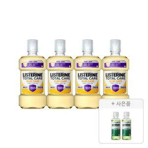 리스테린 토탈케어 검케어 마일드 750ml, 4개 + 증정(그린티 마일드 100ml, 2개)