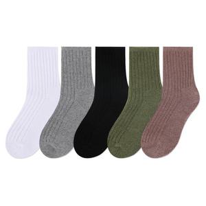 (모조리박) 여성 테리 골지 중목 양말 5컬러 1세트