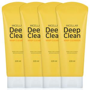 [터치미] 미셀라 휩 폼클렌징 대용량 220mlX4개 딥 클렌징폼