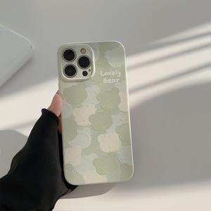 최신 귀여운 아이폰 케이스 민트 곰돌이 TPU / 핸드폰케이스 16 15 14 13 프로 플러스