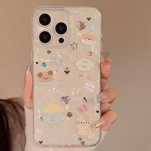 최신 귀여운 아이폰 케이스 강아지 고양이 하우스 / 핸드폰케이스 16 15 14 13 프로 플