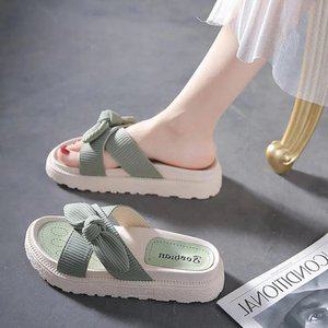 통굽 슬리퍼 키높이 리본 굽있는 플랫폼 여자 여름 발편한 푹신한 쿠션