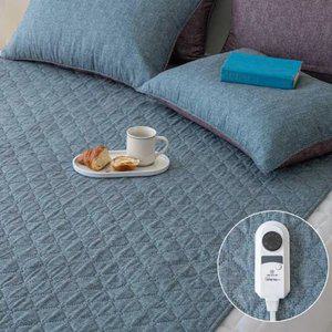 겨울 방한 국산 절전 온도 조절 전기요 전기 장판 카본 탄소 매트 블루 105X180 싱글