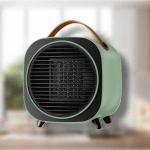 겨울 가정용 이동식 난방기 안전 센서 전기 히터 PTC 손잡이 온풍기 스토브 카키