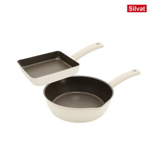국산 실바트 순수 인덕션 프라이팬 2종 세트(18사각/24멀티팬)