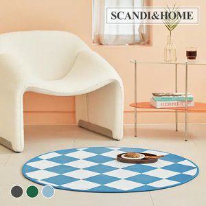 [S급리퍼] 먼지없는 빅 체커보드 단모 러그 사계절 카페트 원형 3size
