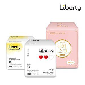 리버티 날개형 생리대 체험팩(니어스킨/센시티브/오가네이처슬림)