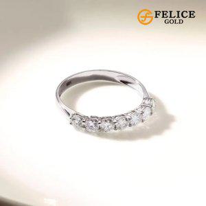 [펠리체골드] 18K 모이사나이트 하프 반지