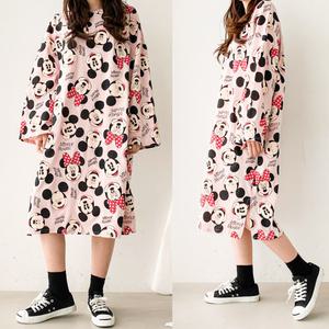 롱원피스 긴팔 오버핏  빅사이즈 홈웨어  디즈니수면ops