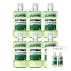 리스테린 그린티 마일드, 250ml, 6개 + 증정(그린티 마일드, 100ml, 2개)