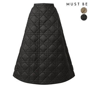 여성 A라인 누빔 롱스커트