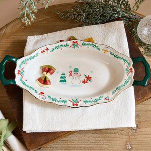 [모던하우스] 메리티파티 스칼럽 양손핸들 타원 그라탕볼 그린 L25