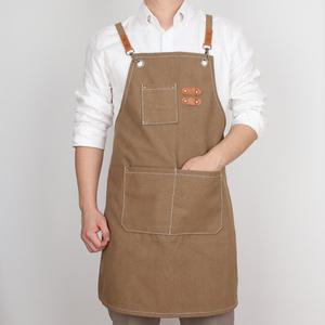 카페 식당 주방 바리스타 캔버스 앞치마 / 어린이집 미용실 업소용 빅사이즈 미술 학원