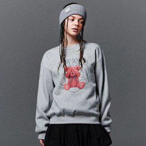 [기모] 테디 베어 포 키즈 하트 테디 베어 맨투맨_그레이