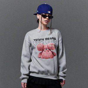 [기모] 테디 베어 포 키즈 라잉 맨투맨_그레이