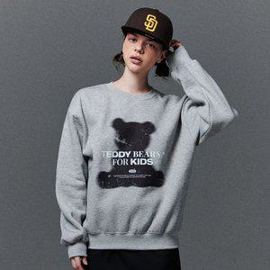 [기모] 테디 베어 포 키즈 그래픽 맨투맨_그레이