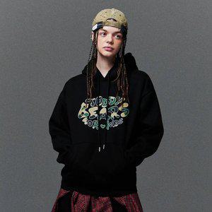 [기모] 테디 베어 포 키즈 카모 레터링 후드_블랙